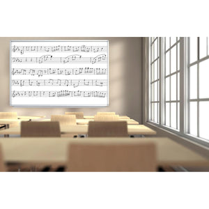 Wall-Mounted Magnetic Music Whiteboard, 72" W x 48" H