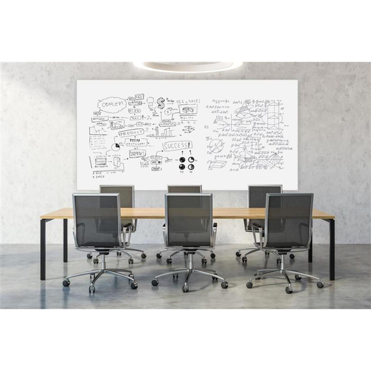 96"W x 48"H Magnetic Wall-Mounted Glass Board