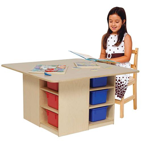 Wood Designs Cubby Table with 12 Trays-Pre-School Furniture-