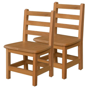 Wood Designs Hardwood Ladderback Chairs, Carton of 2-Chairs-12"-