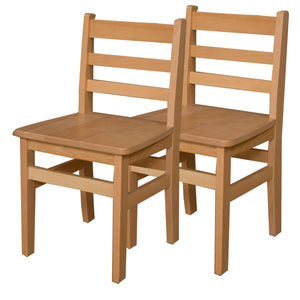 Wood Designs Hardwood Ladderback Chairs, Carton of 2-Chairs-16"-