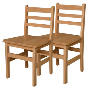 Wood Designs Hardwood Ladderback Chairs, Carton of 2-Chairs-18"-