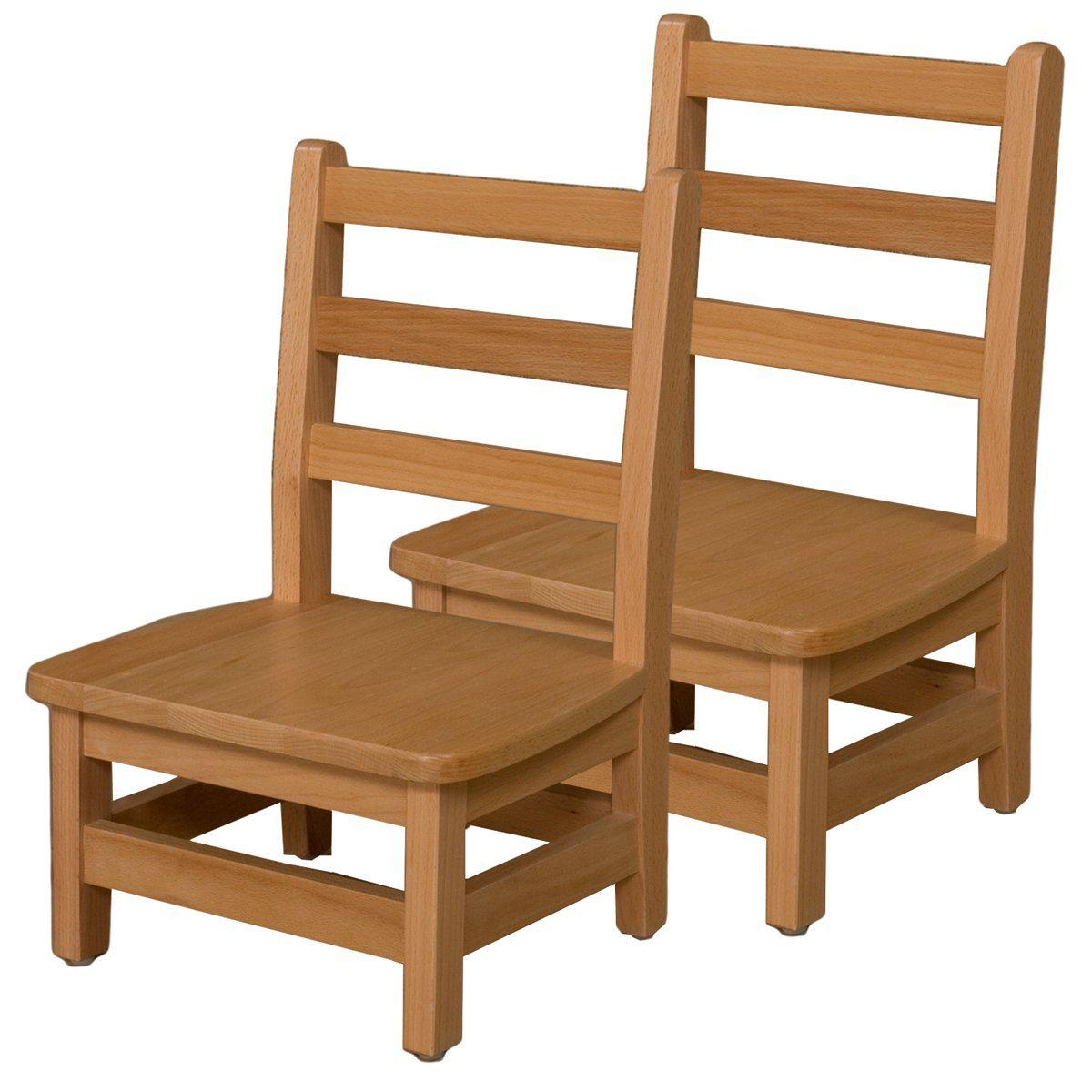 Wood Designs Hardwood Ladderback Chairs, Carton of 2-Chairs-8"-