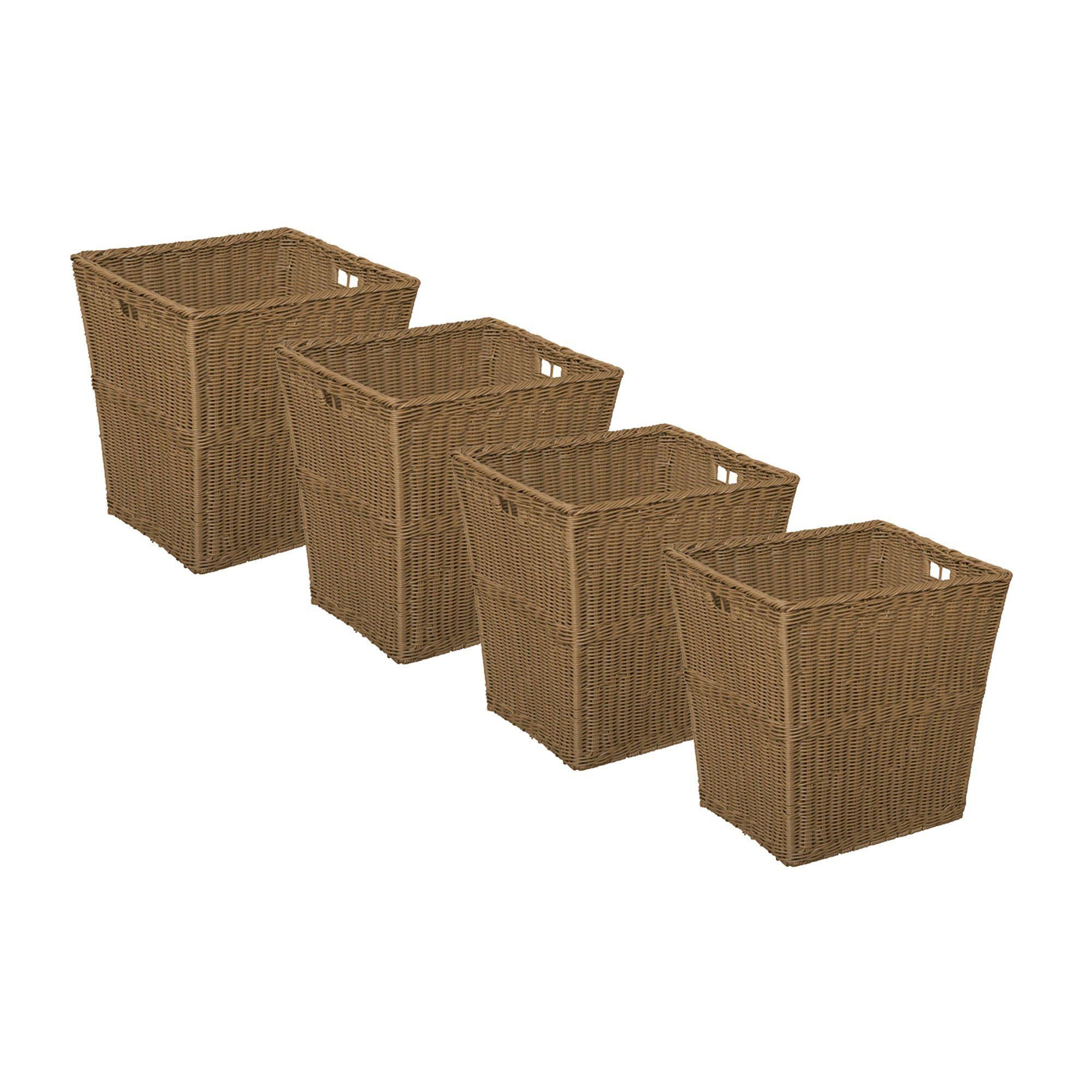 Large Plastic Wicker Basket- Set of 4 - NextGen Furniture, Inc.