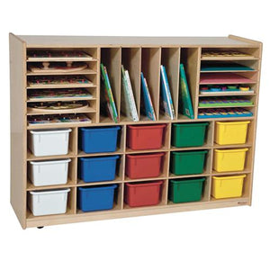 Wood Designs Mobile Multi-Storage with 15 Trays-Pre-School Furniture-