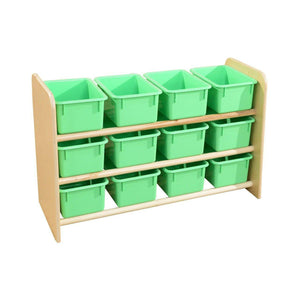 Wood Designs See-All Storage with 12 Trays-Pre-School Furniture-Lime Green Pastel-