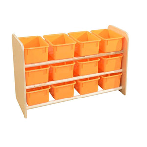 Wood Designs See-All Storage with 12 Trays-Pre-School Furniture-Orange Pastel-