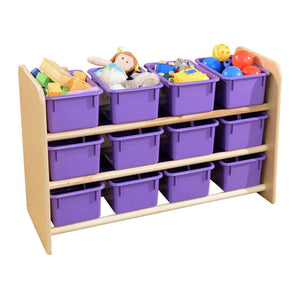 Wood Designs See-All Storage with 12 Trays-Pre-School Furniture-Purple Pastel-