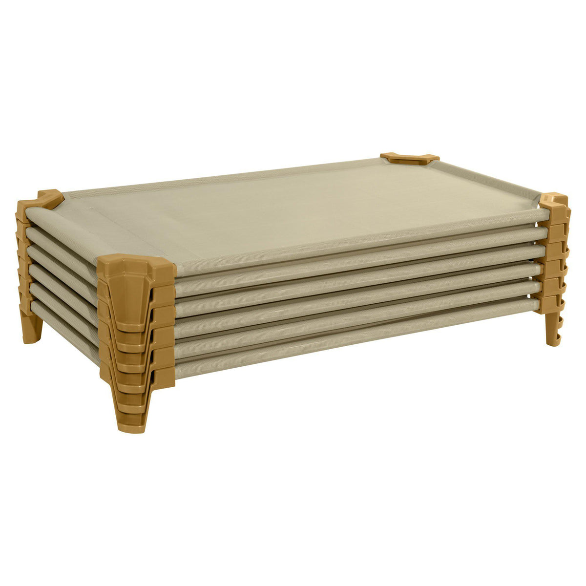 Toddler Cot Set of (6) Unassembled- Tan