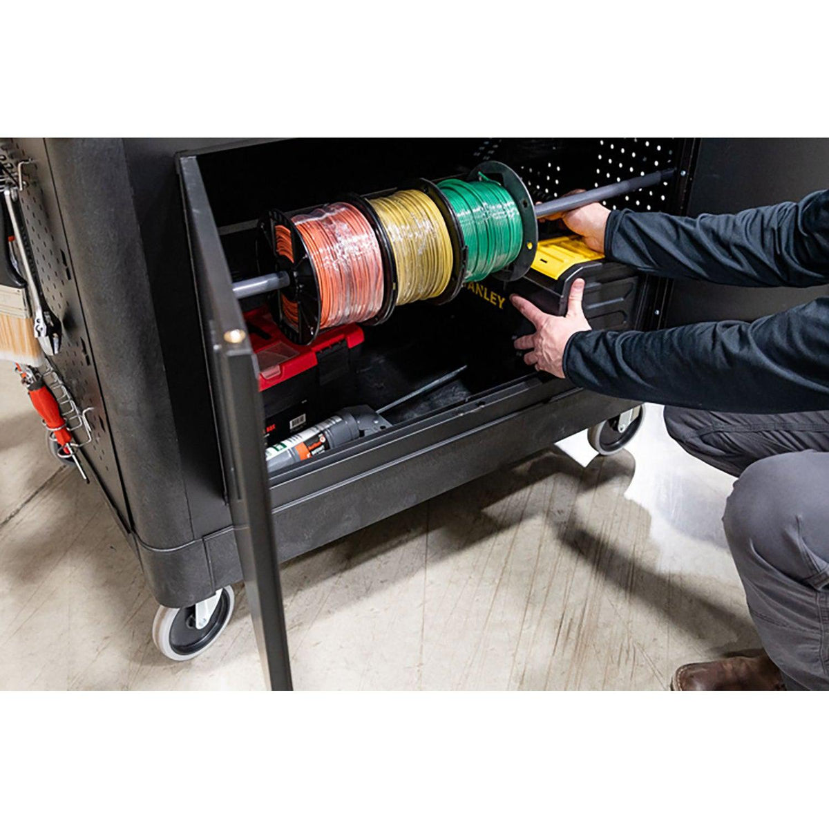 Industrial Work Cart with Locking Cabinet