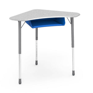 Zuma Series Adjustable-Height Desk with Hard Plastic Boomerang-Shape Top and Plastic Book Box-Desks-Grey Nebula-Silver Mist-Cobalt Blue