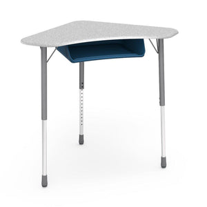 Zuma Series Adjustable-Height Desk with Hard Plastic Boomerang-Shape Top and Plastic Book Box-Desks-Grey Nebula-Silver Mist-Navy