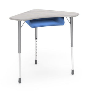 Zuma Series Adjustable-Height Desk with Hard Plastic Boomerang-Shape Top and Plastic Book Box-Desks-Looks Likatre-Silver Mist-Sky Blue
