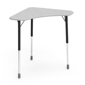 Zuma Series Adjustable-Height Desk with Hard Plastic Boomerang-Shape Top-Desks-Grey Nebula-Char Black-
