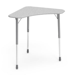 Zuma Series Adjustable-Height Desk with Hard Plastic Boomerang-Shape Top-Desks-Grey Nebula-Silver Mist-