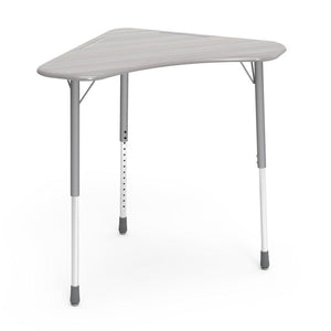 Zuma Series Adjustable-Height Desk with Hard Plastic Boomerang-Shape Top-Desks-Looks Likatre-Silver Mist-