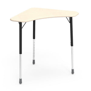 Zuma Series Adjustable-Height Desk with Hard Plastic Boomerang-Shape Top-Desks-Sandstone-Char Black-