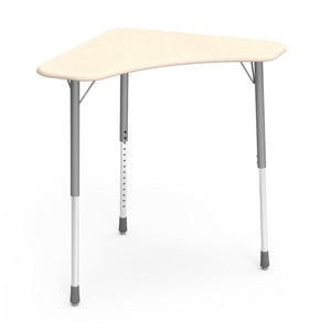 Zuma Series Adjustable-Height Desk with Hard Plastic Boomerang-Shape Top-Desks-Sandstone-Silver Mist-