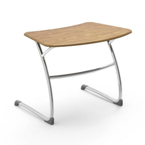 Zuma Series Student Desks, Hard Plastic Work Surface with Cantilever legs-Desks-25"-Medium Oak-