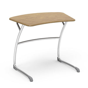 Zuma Series Student Desks, Hard Plastic Work Surface with Cantilever legs-Desks-27"-Medium Oak-